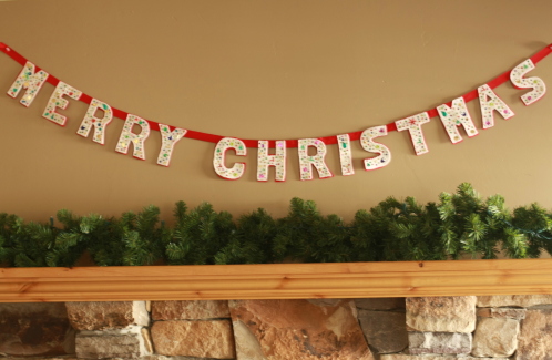 Old New Merry Christmas Garland